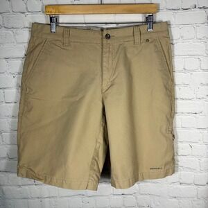 Merrell Mens Hiking Shorts Size 36 Khaki Tan Cotton Canvas Outdoor Utility Cargo